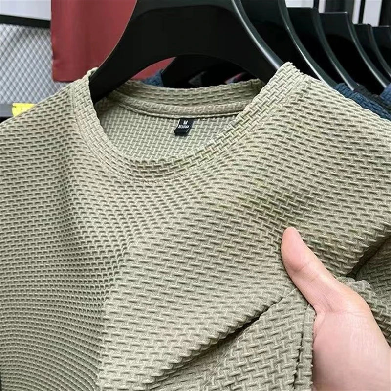 Teal waffle knit tee